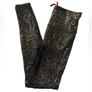Spanx faux leather cheetah print leggings. Size medium